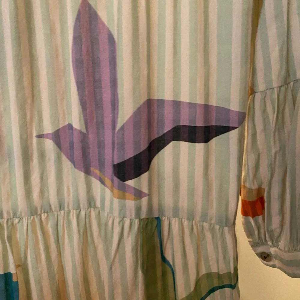 Anthropologie | Celandine | Carolita Printed Tiered Shirt Dress | Green | XSP - Picture 10 of 15